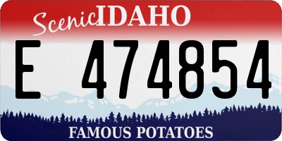 ID license plate E474854
