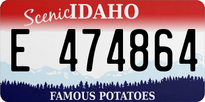 ID license plate E474864