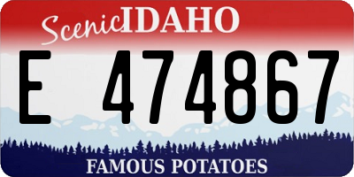 ID license plate E474867