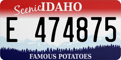 ID license plate E474875