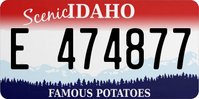 ID license plate E474877