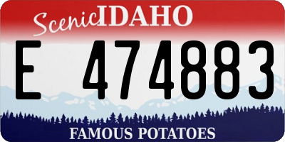 ID license plate E474883