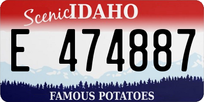 ID license plate E474887