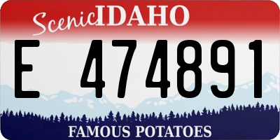 ID license plate E474891