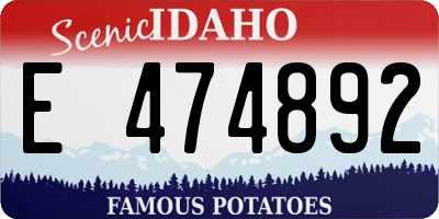 ID license plate E474892