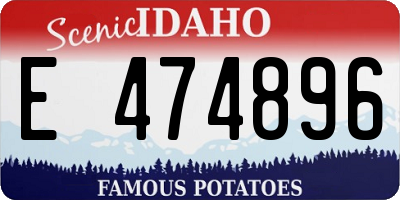 ID license plate E474896