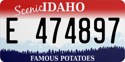 ID license plate E474897