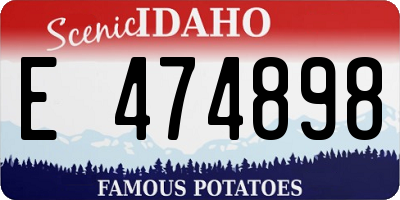 ID license plate E474898