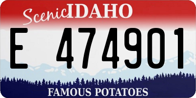 ID license plate E474901