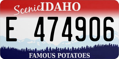 ID license plate E474906