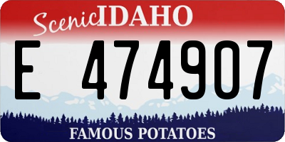ID license plate E474907