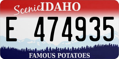 ID license plate E474935