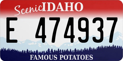ID license plate E474937