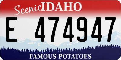 ID license plate E474947