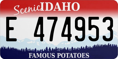 ID license plate E474953
