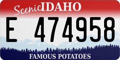 ID license plate E474958