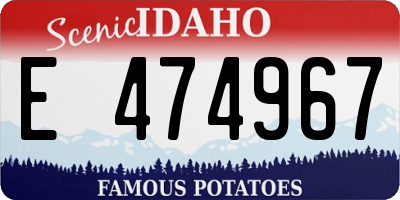 ID license plate E474967
