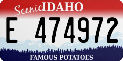 ID license plate E474972
