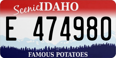 ID license plate E474980