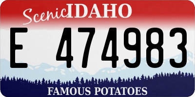 ID license plate E474983