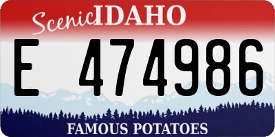 ID license plate E474986