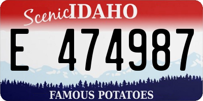 ID license plate E474987