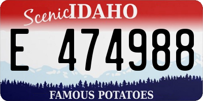 ID license plate E474988