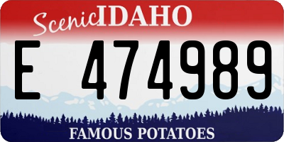 ID license plate E474989