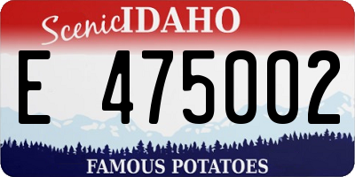 ID license plate E475002