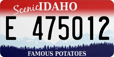 ID license plate E475012