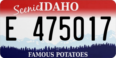 ID license plate E475017