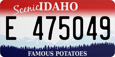 ID license plate E475049