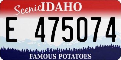 ID license plate E475074