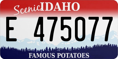 ID license plate E475077