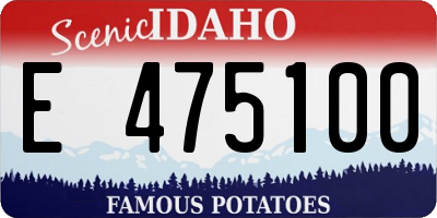 ID license plate E475100