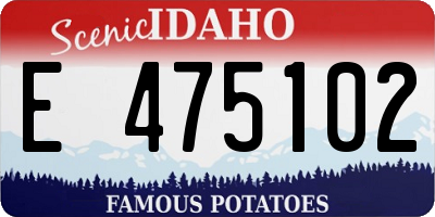 ID license plate E475102