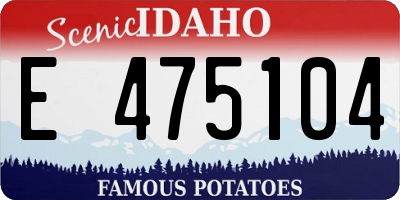 ID license plate E475104