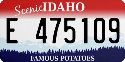 ID license plate E475109