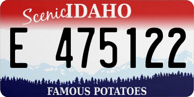 ID license plate E475122