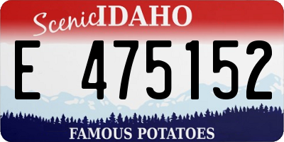 ID license plate E475152