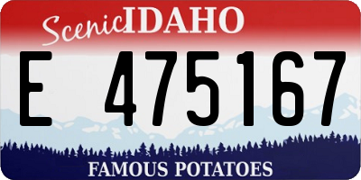 ID license plate E475167