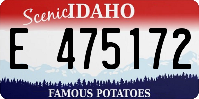ID license plate E475172