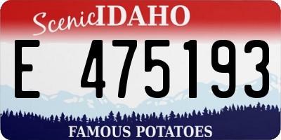 ID license plate E475193