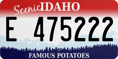 ID license plate E475222