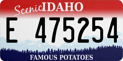 ID license plate E475254