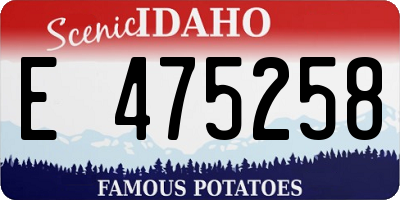 ID license plate E475258