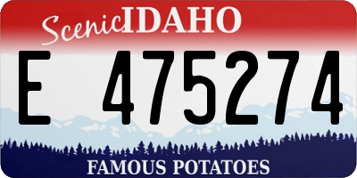 ID license plate E475274