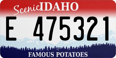 ID license plate E475321