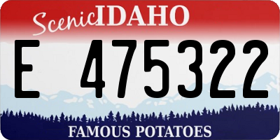 ID license plate E475322