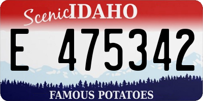 ID license plate E475342